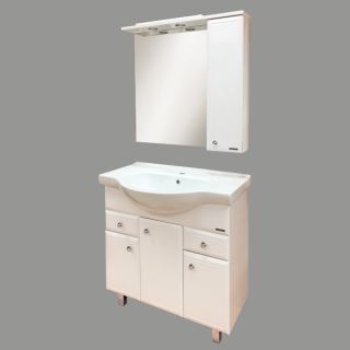 Comforty Тумба-умывальник "Сочи-85" белый глянец с раковиной Сенеж 87